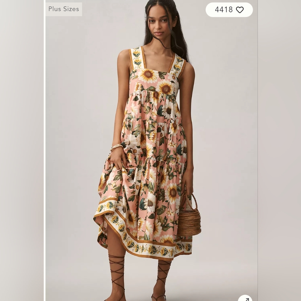 Anthropolgie Helene Square necked Tiered Sun Dress. ❤️